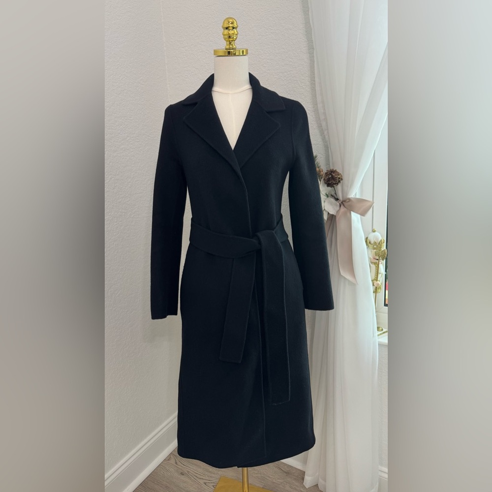 NEW DEMOO PARKCHOONMOO Women’s Black CASHMERE Wrap Coat Size 6 $895